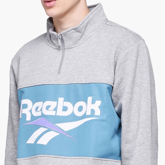 Reebok Vector 1/4 Zip Over The Head - Homme Sweats - Picture 1 of 7
